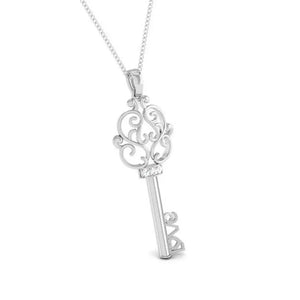 Key to your Love Platinum Pendant with Diamonds JL PT P 8191   Jewelove.US