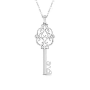 Key to your Love Platinum Pendant with Diamonds JL PT P 8191   Jewelove.US