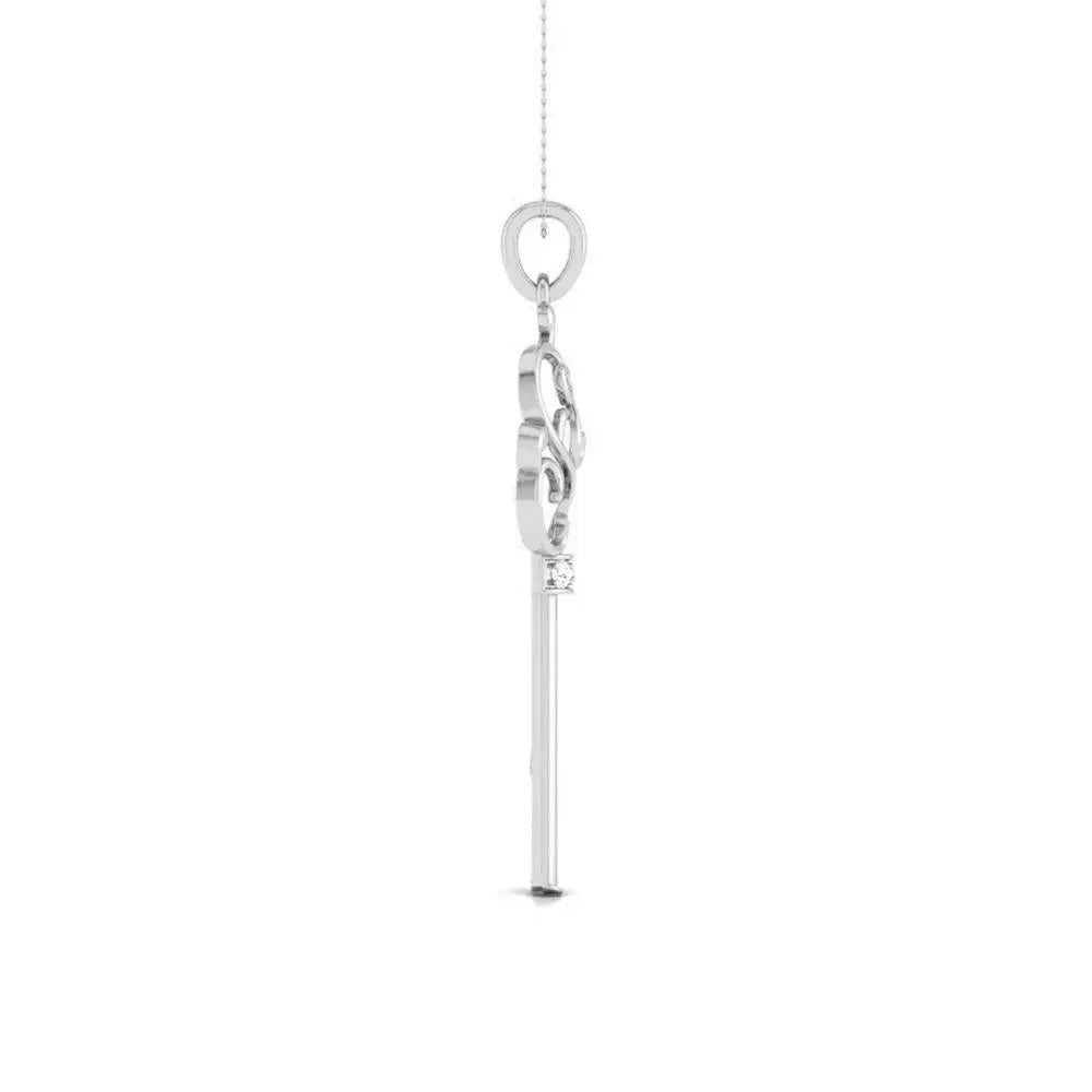 Key to your Love Platinum Pendant with Diamonds JL PT P 8191   Jewelove.US