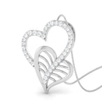 Load image into Gallery viewer, Leaf &amp; Heart Platinum Pendant with Diamonds JL PT P 8092   Jewelove.US

