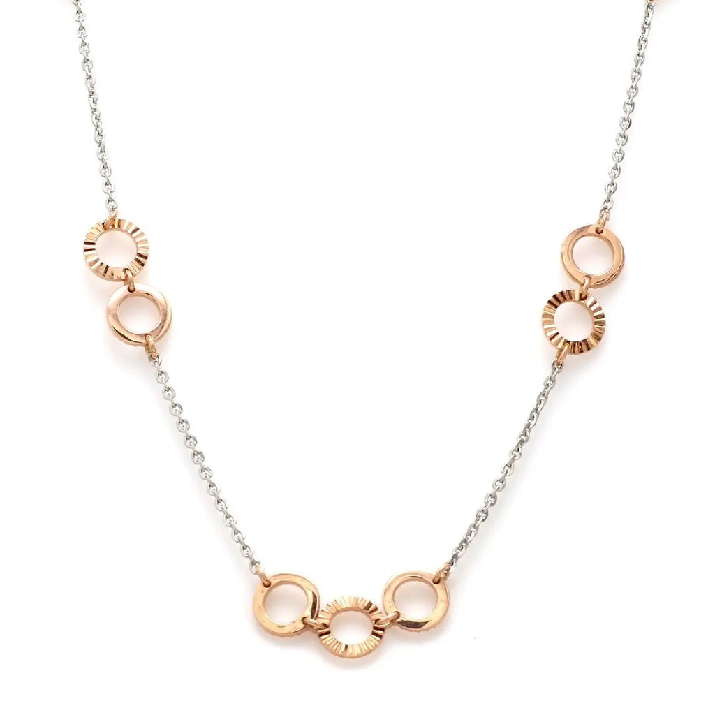 Lightweight Platinum + Rose Gold Chain for Women JL PT CH 764  18-inches Jewelove.US