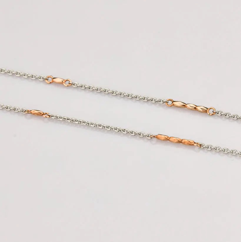Lightweight Platinum and Rose Gold Chain for Women JL PT CH 790   Jewelove.US
