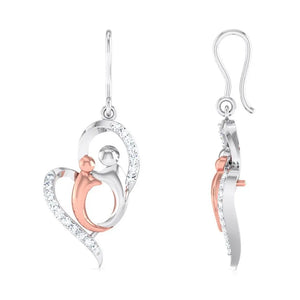 Lovers Kiss Platinum & Rose Gold Earrings with Diamonds  JL PT E 8100   Jewelove.US