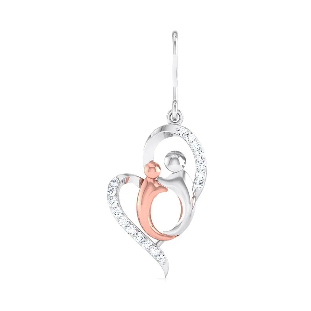 Lovers Kiss Platinum & Rose Gold Earrings with Diamonds  JL PT E 8100   Jewelove.US