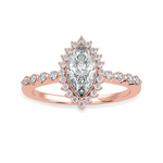 Load image into Gallery viewer, 70-Pointer Marquise Cut Solitaire Halo Diamond Shank 18K Rose Gold Ring JL AU 1254R-B   Jewelove.US
