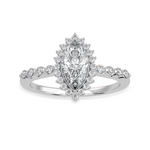 Load image into Gallery viewer, 30-Pointer Marquise Cut Solitaire Halo Diamond Shank Platinum Ring JL PT 1254   Jewelove.US
