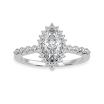 Load image into Gallery viewer, 50-Pointer Marquise Cut Solitaire Halo Diamond Shank Platinum Ring JL PT 1254-A   Jewelove.US
