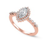 Load image into Gallery viewer, 50-Pointer Marquise Cut Solitaire Halo Diamond Shank 18K Rose Gold Ring JL AU 1254R-A   Jewelove.US
