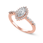 Load image into Gallery viewer, 50-Pointer Marquise Cut Solitaire Halo Diamond Shank 18K Rose Gold Ring JL AU 1254R-A
