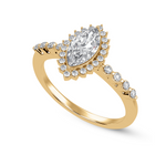 Load image into Gallery viewer, 70-Pointer Marquise Cut Solitaire Halo Diamond Shank 18K Yellow Gold Ring JL AU 1254Y-B   Jewelove.US
