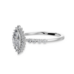 Load image into Gallery viewer, 30-Pointer Marquise Cut Solitaire Halo Diamond Shank Platinum Ring JL PT 1254   Jewelove.US
