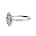 Load image into Gallery viewer, 30-Pointer Marquise Cut Solitaire Halo Diamond Shank Platinum Ring JL PT 1254

