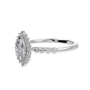 70-Pointer Marquise Cut Solitaire Halo Diamond Shank Platinum Ring JL PT 1254-B   Jewelove.US