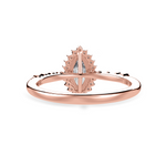 Load image into Gallery viewer, 50-Pointer Marquise Cut Solitaire Halo Diamond Shank 18K Rose Gold Ring JL AU 1254R-A
