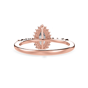 50-Pointer Marquise Cut Solitaire Halo Diamond Shank 18K Rose Gold Ring JL AU 1254R-A