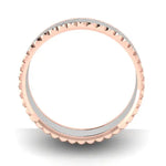 Load image into Gallery viewer, Matte Finish Platinum Love Bands with Designer Cut Rose Gold Borders JL PT 654   Jewelove.US
