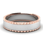 Load image into Gallery viewer, Matte Finish Platinum Love Bands with Designer Cut Rose Gold Borders JL PT 654  Men-s-Ring-only Jewelove.US
