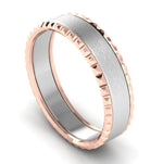 Load image into Gallery viewer, Matte Finish Platinum Love Bands with Designer Cut Rose Gold Borders JL PT 654  Women-s-Ring-only Jewelove.US
