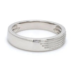 Load image into Gallery viewer, Matte Finish Platinum Love Bands with Parallel Lines JL PT 421   Jewelove

