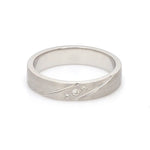 Load image into Gallery viewer, Matte Finish Platinum Love Bands with Slanting Lines JL PT 474   Jewelove
