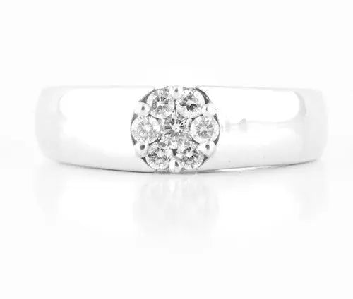 Matte Finish Pressure-set Platinum Ring for Men JL PT 431   Jewelove