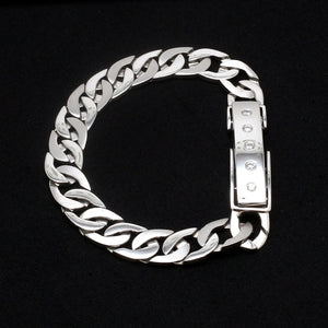 Men of Platinum | Heavy Platinum Bracelet with Unique Diamond Studded Lock JL PTB 651   Jewelove.US