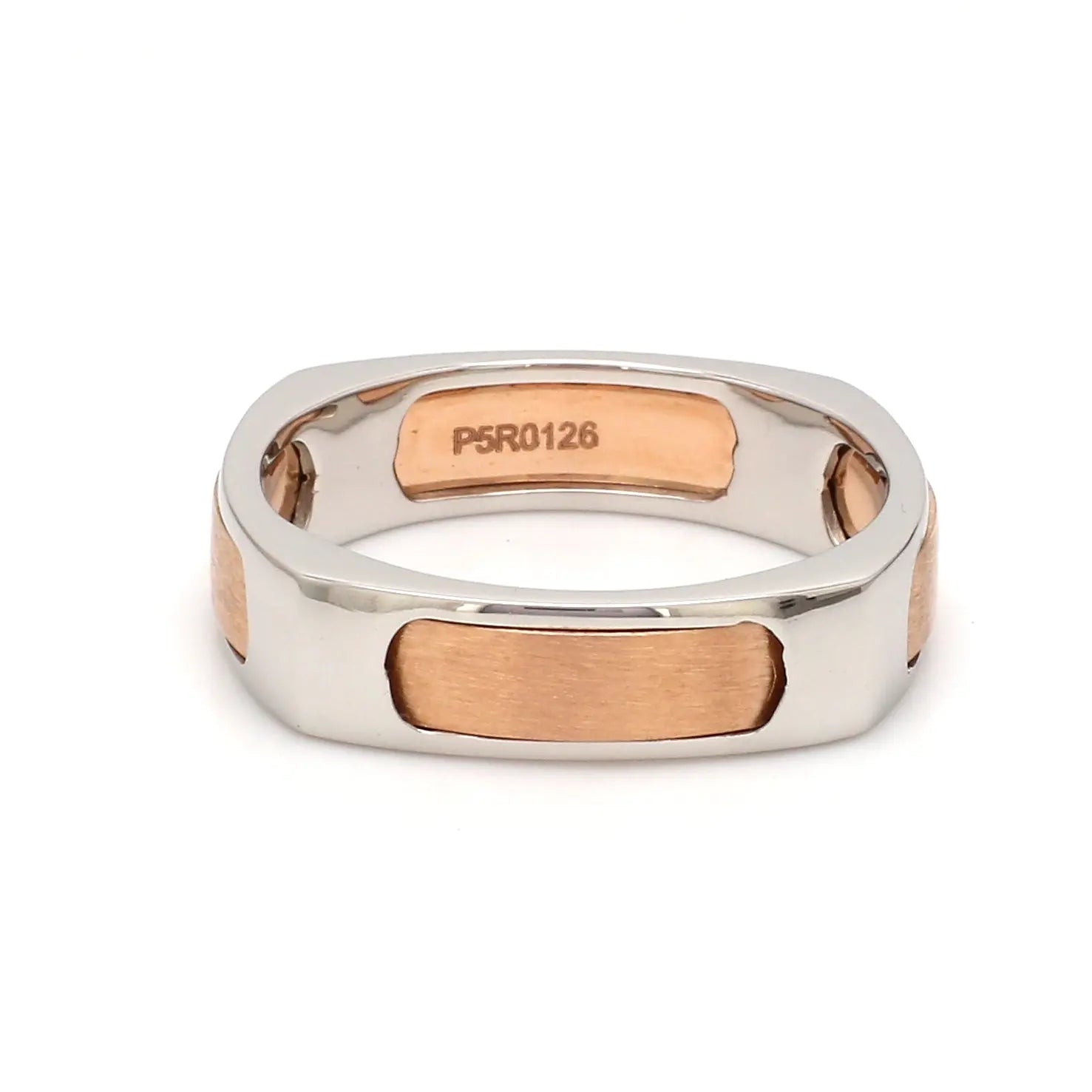 Men of Platinum | Square Profile Rose Gold Platinum Ring JL PT 688-RG   Jewelove.US