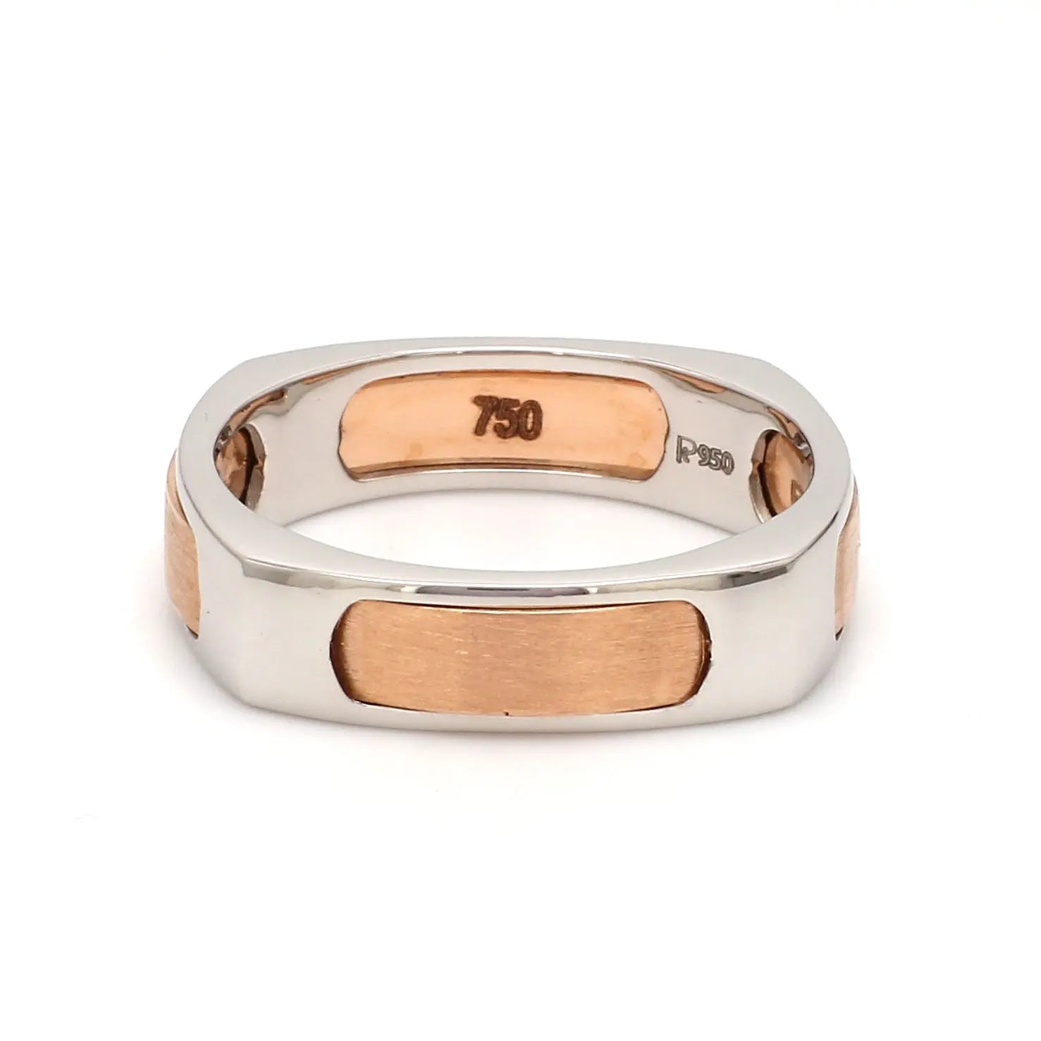 Men of Platinum | Square Profile Rose Gold Platinum Ring JL PT 688-RG   Jewelove.US