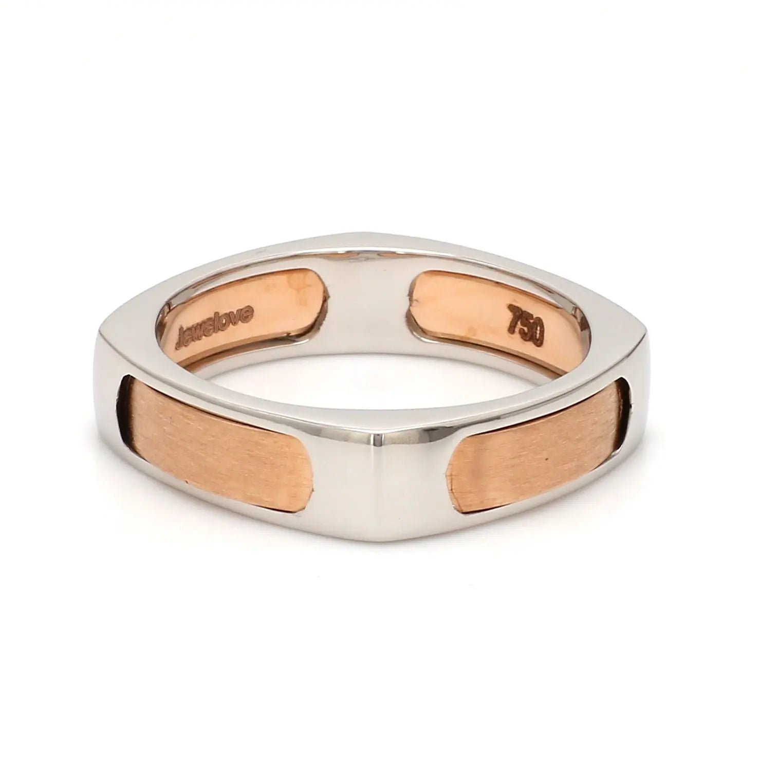 Men of Platinum | Square Profile Rose Gold Platinum Ring JL PT 688-RG   Jewelove.US