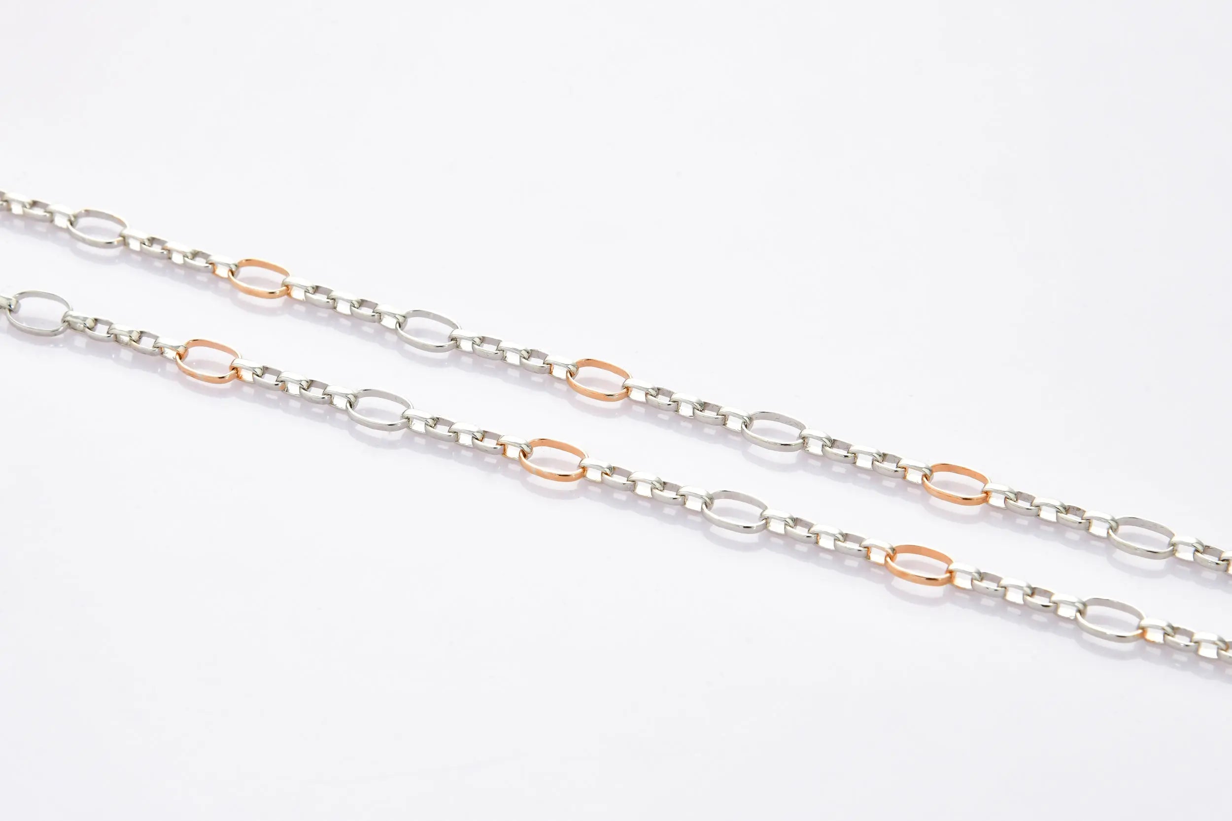 Men's Linked Platinum Chain with Rose Gold in Between JL PT CH 889   Jewelove.US