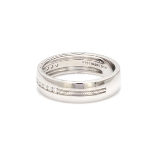 Milgrain Platinum Wedding Ring with Diamonds JL PT 6763   Jewelove.US