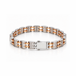 Load image into Gallery viewer, Men of Platinum | 8.25mm Platinum 18k Rose Gold Bracelet for Men JL PTB 1361
