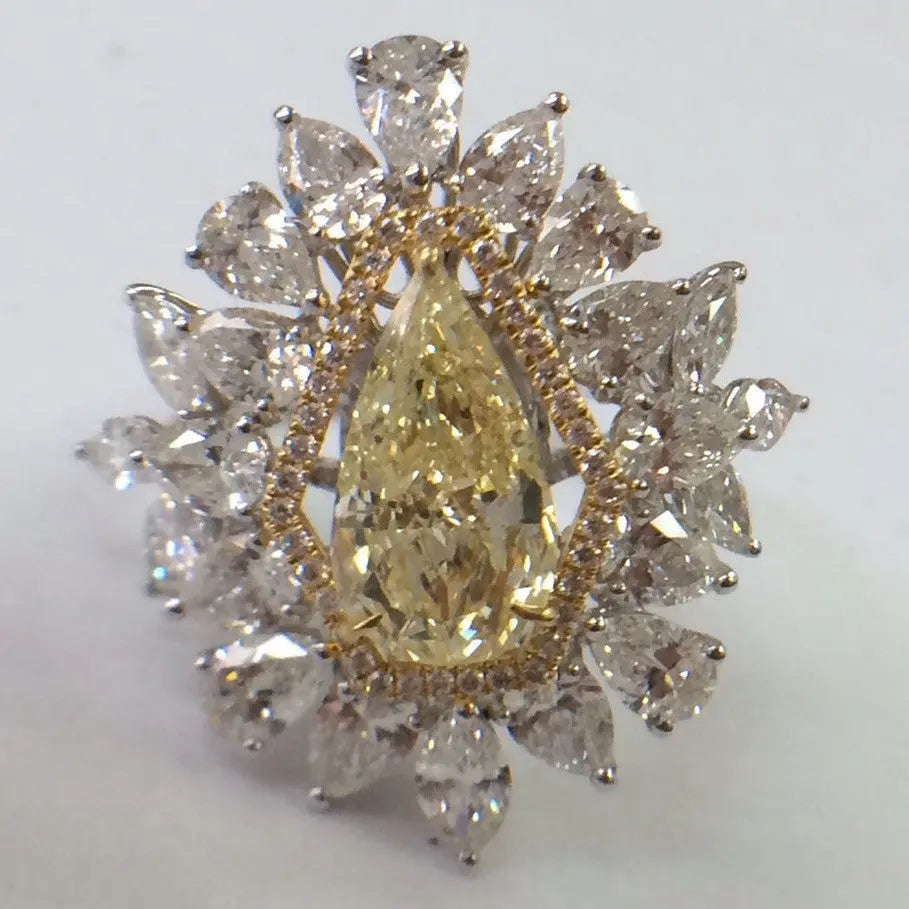 Natural Fancy Color Yellow Diamond Designer Solitaire Ring SKU 14   Jewelove