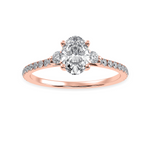 Load image into Gallery viewer, 70-Pointer Oval Cut Solitaire Diamond Accents Shank 18K Rose Gold Ring JL AU 1244R-B   Jewelove.US
