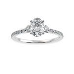 Load image into Gallery viewer, 70-Pointer Oval Cut Solitaire Diamond Accents Shank Platinum Ring JL PT 1244-B   Jewelove.US
