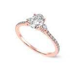 Load image into Gallery viewer, 70-Pointer Oval Cut Solitaire Diamond Accents Shank 18K Rose Gold Ring JL AU 1244R-B   Jewelove.US
