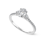 Load image into Gallery viewer, 30-Pointer Oval Cut Solitaire Diamond Accents Shank Platinum Ring JL PT 1244   Jewelove.US
