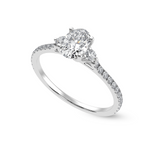 Load image into Gallery viewer, 50-Pointer Oval Cut Solitaire Diamond Accents Shank Platinum Ring JL PT 1244-A   Jewelove.US
