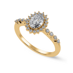 Load image into Gallery viewer, 50cts. Oval Cut Solitaire Halo Diamond Shank 18K Yellow Gold Ring JL AU 1252Y-A   Jewelove.US
