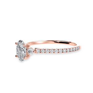 70-Pointer Oval Cut Solitaire Diamond Accents Shank 18K Rose Gold Ring JL AU 1244R-B   Jewelove.US