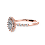 Load image into Gallery viewer, 70-Pointer Oval Cut Solitaire Halo Diamond Shank 18K Rose Gold Ring JL AU 1252R-B   Jewelove.US
