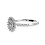 Load image into Gallery viewer, 50-Pointer Oval Cut Solitaire Halo Diamond Shank Platinum Ring JL PT 1252-A   Jewelove.US
