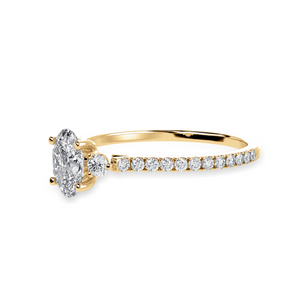 70-Pointer Oval Cut Solitaire Diamond Accents Shank 18K Yellow Gold Ring JL AU 1244Y-B   Jewelove.US