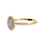 Load image into Gallery viewer, 0.30cts. Oval Cut Solitaire Halo Diamond Shank 18K Yellow Gold Ring JL AU 1252Y   Jewelove.US
