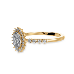 50cts. Oval Cut Solitaire Halo Diamond Shank 18K Yellow Gold Ring JL AU 1252Y-A   Jewelove.US