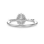 Load image into Gallery viewer, 30-Pointer Oval Cut Solitaire Halo Diamond Shank Platinum Ring JL PT 1252   Jewelove.US
