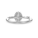 Load image into Gallery viewer, 50-Pointer Oval Cut Solitaire Halo Diamond Shank Platinum Ring JL PT 1252-A   Jewelove.US
