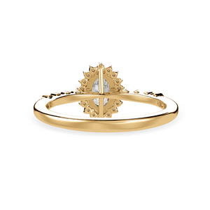 50cts. Oval Cut Solitaire Halo Diamond Shank 18K Yellow Gold Ring JL AU 1252Y-A   Jewelove.US