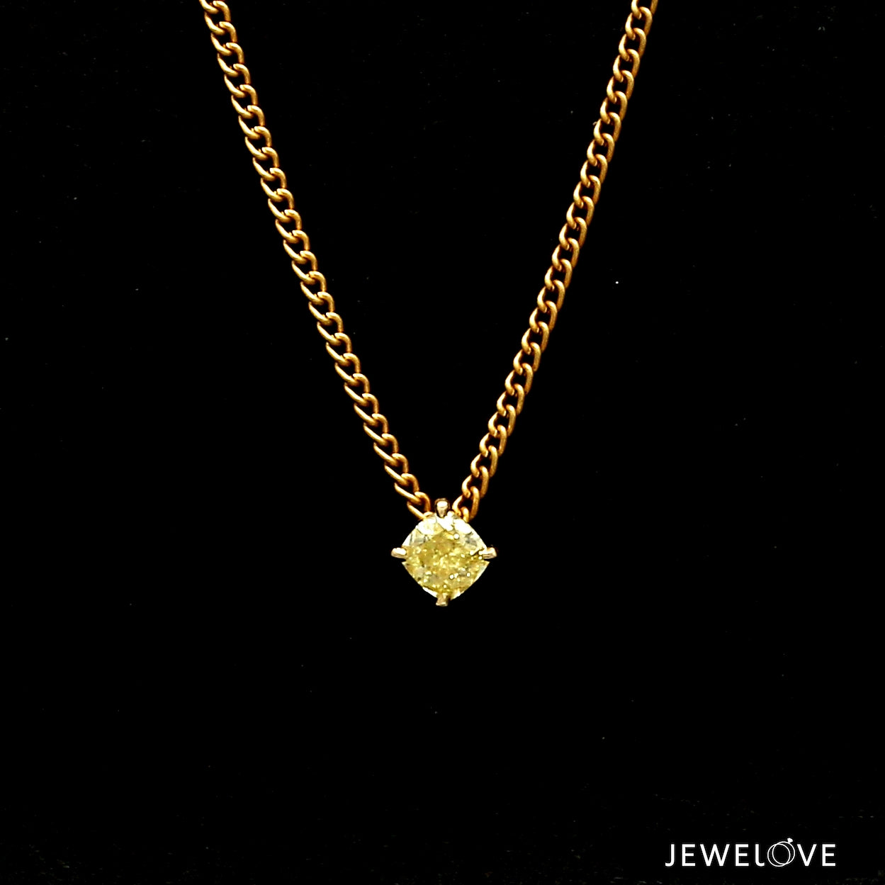 18K Yellow Gold Pendant with Natural Fancy Intense Yellow Diamonds JL AU P 101
