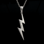 Load image into Gallery viewer, Platinum Thunderbolt Lightning Pendant JL PT P 377
